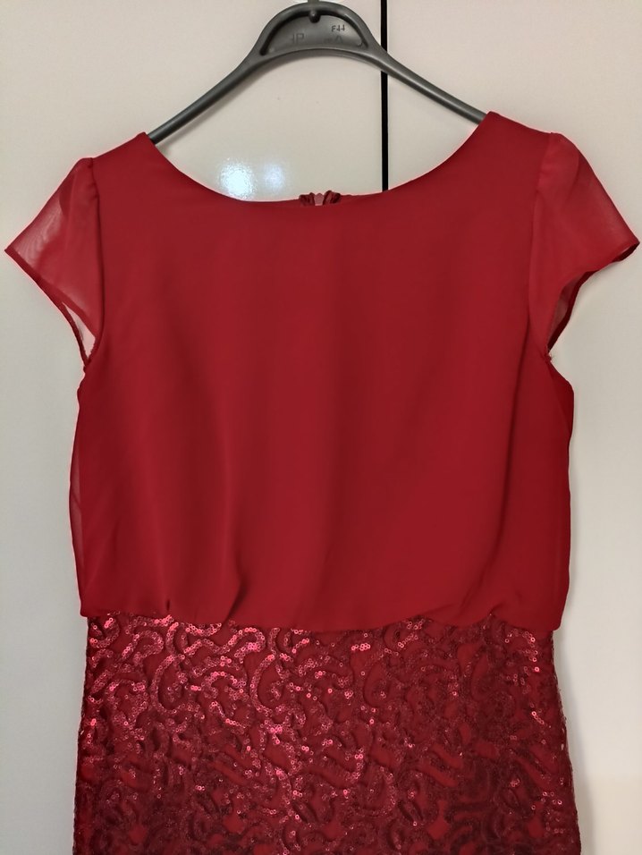 Bordo Uzun Abiye Elbise, Dökümlü, Kolsuz - Görsel 2