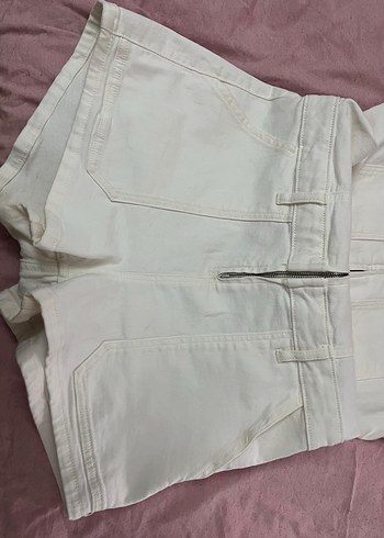 Beyaz Kısa Kollu Kemerli Kadın Tulum - Görsel 2