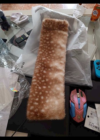 Bej Kadın Kürk Detaylı atkı - Görsel 3