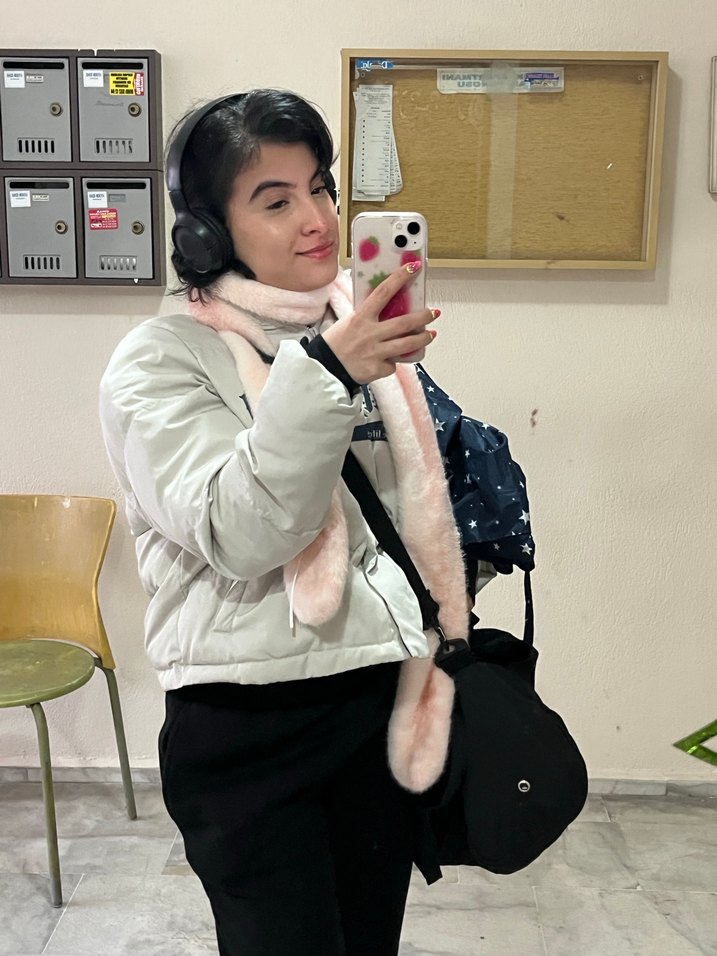 Pembe Yumuşak Dokulu Kadın kawaii geyik figürlü atkı - Görsel 2