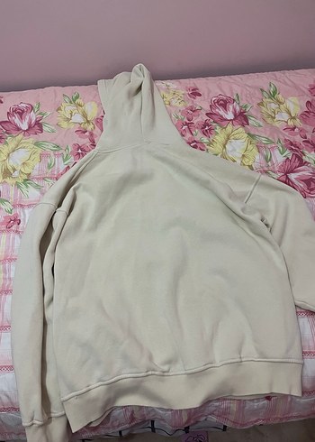 Bej Kapüşonlu Baskılı Sweatshirt - Görsel 2