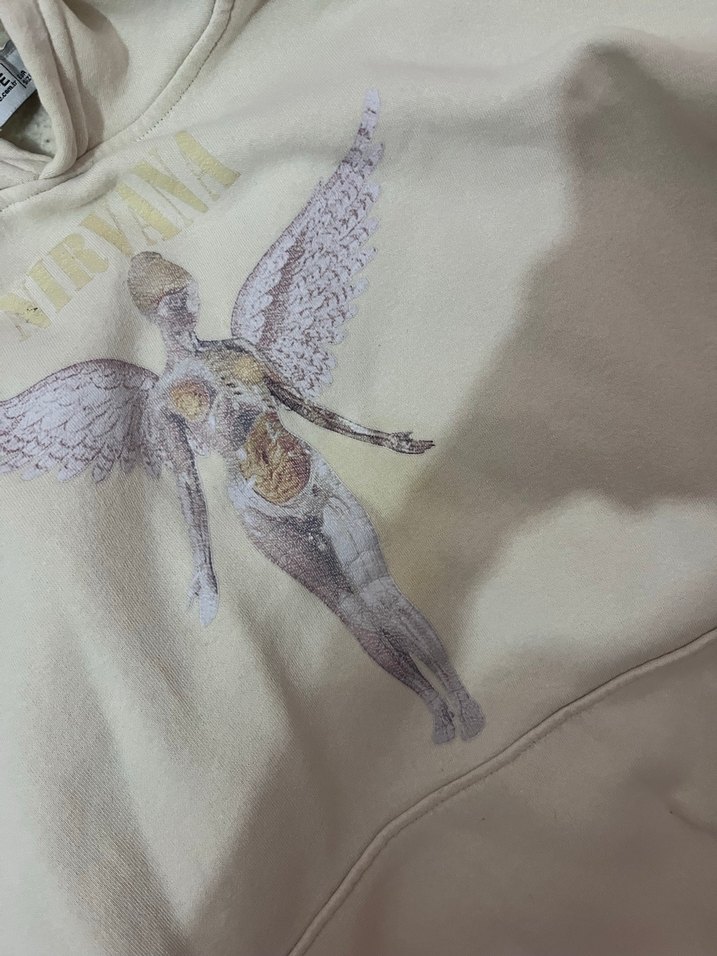 Bej Kapüşonlu Baskılı Sweatshirt - Görsel 3