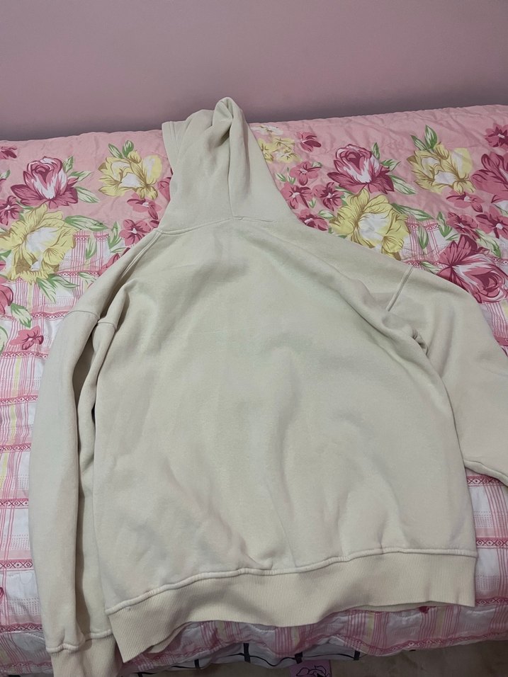 Bej Kapüşonlu Baskılı Sweatshirt - Görsel 2