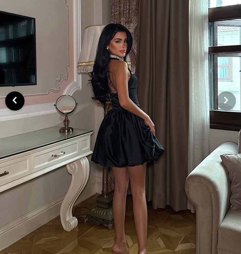 Siyah Estella Mini Balon Elbise - Görsel 2