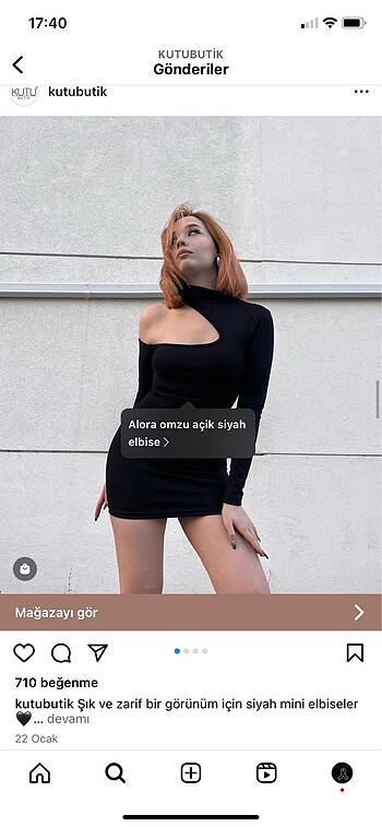 Diğer Omzu açık siyah elbise