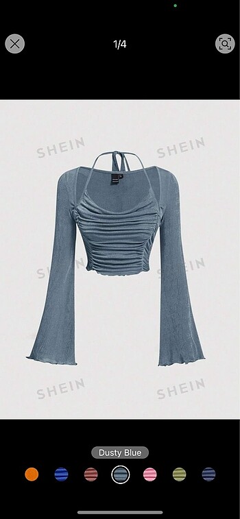 Shein boydan bağlamalı bluz
