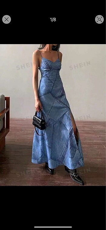 Shein vintage uzun elbise