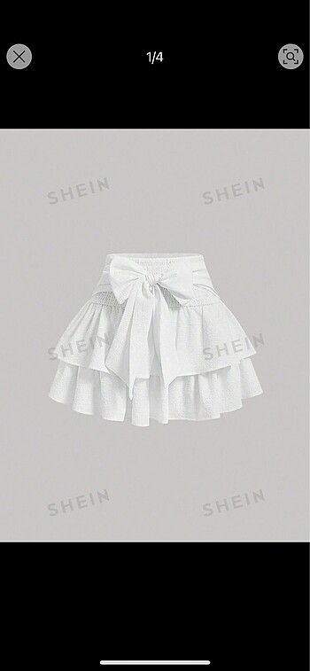 Sheinside Shein arkası kurdele detaylı kısa etek