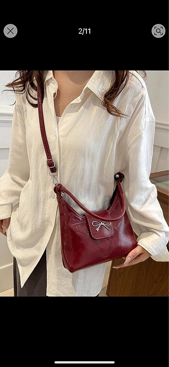 Sheinside Shein bordo kol çantası