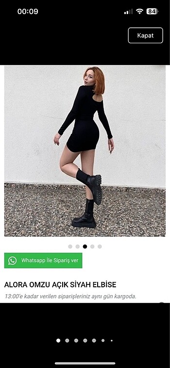 Omzu açık kısa elbise