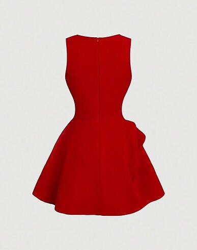 Sheinside Kırmızı yandan fırfırlı kısa elbise