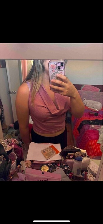 xs Beden Pembe simli büstiyer