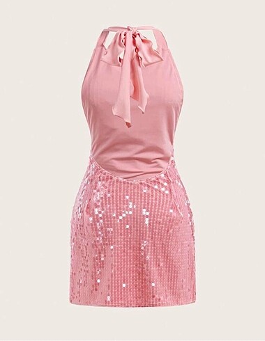 Sheinside Pembe disko topu kısa elbise