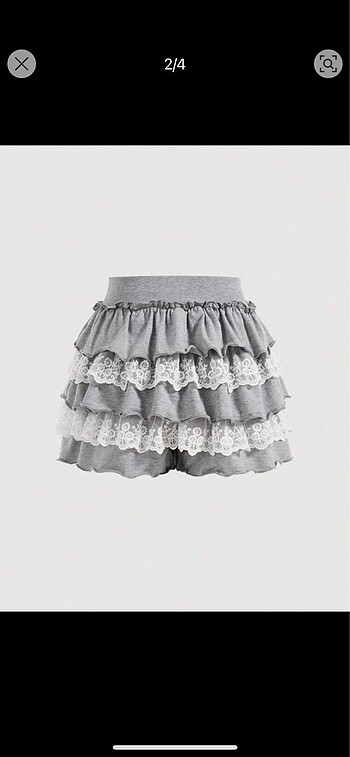 Sheinside Gri dantelli şort