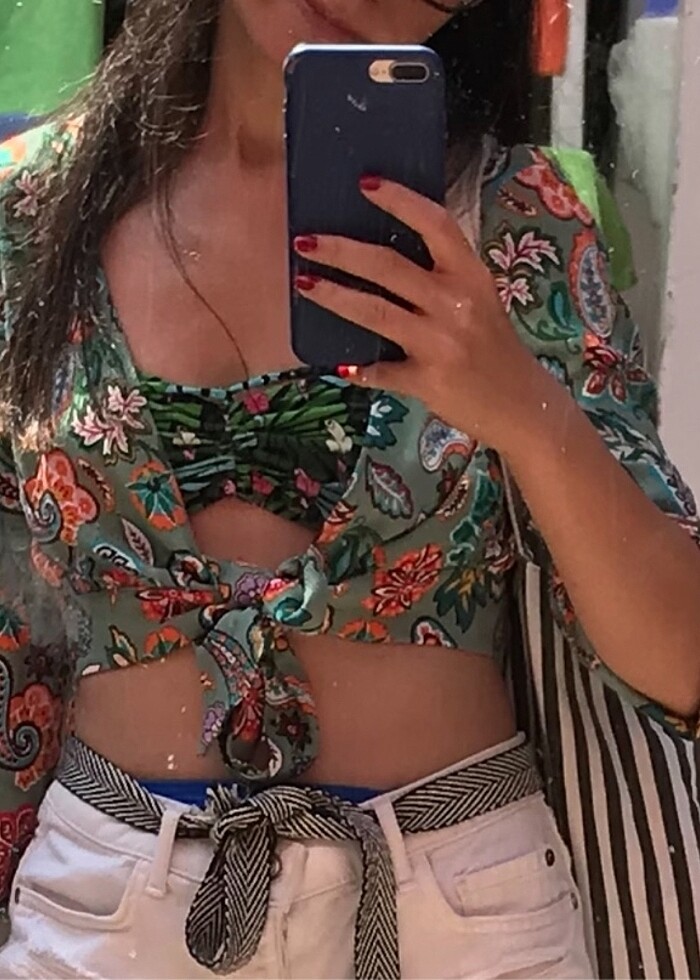 Crop gömlek - Görsel 4