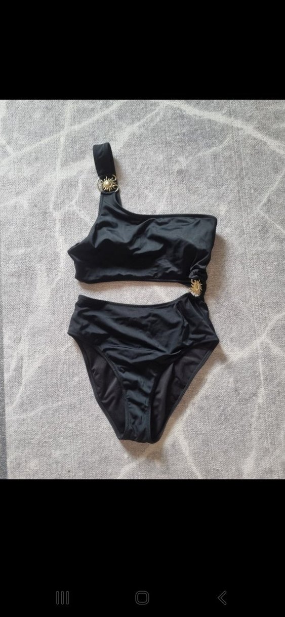 Tokalı Siyah Straplez Mini Mayo - Görsel 4