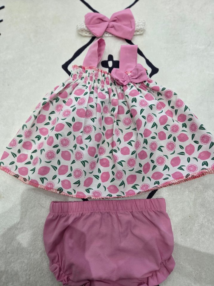 Pembe Fiyonklu Kız Bebek Takımı - Görsel 2