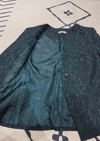yesil desenli Kadın Blazer Ceket - Görsel 5