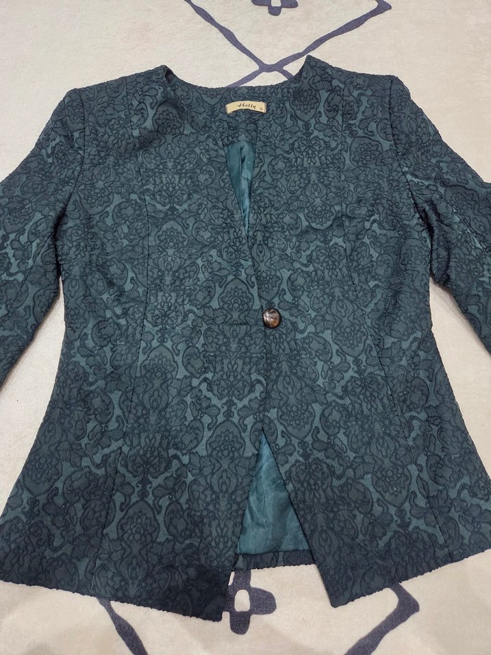 yesil desenli Kadın Blazer Ceket - Görsel 3