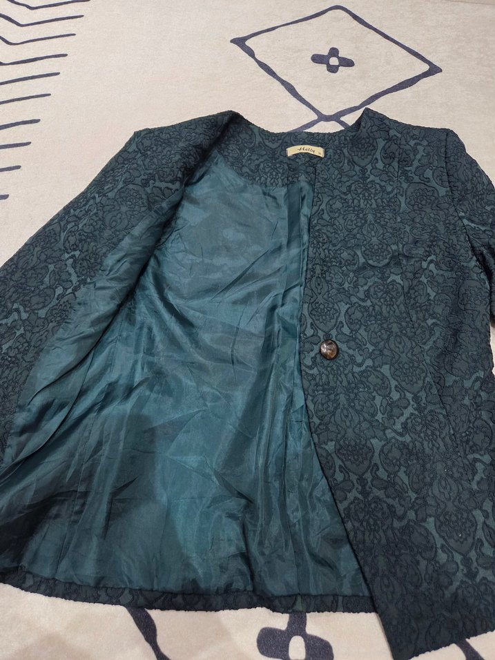 yesil desenli Kadın Blazer Ceket - Görsel 5