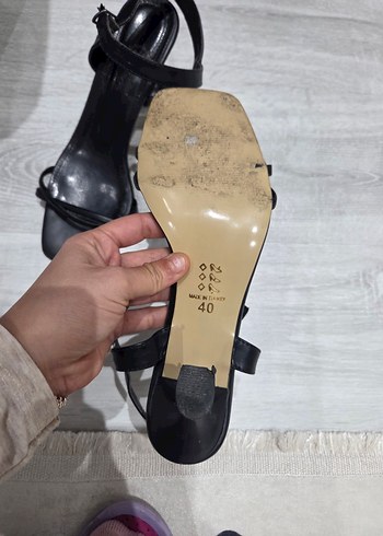 Siyah Minimalist Topuklu Kadın Ayakkabı - Görsel 6