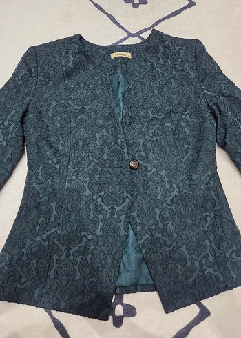 Kadın yesil Desenli Blazer Ceket - Görsel 3