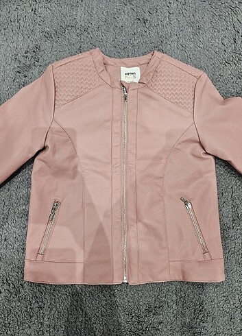 Pembe deri ceket 