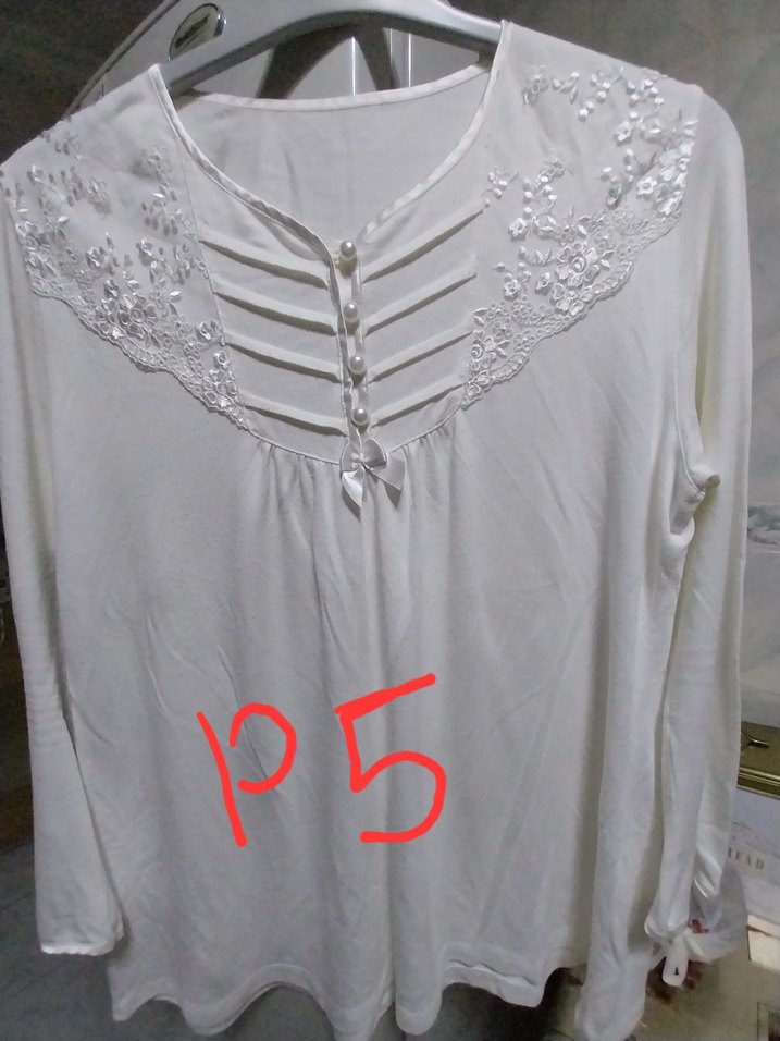 Beyaz V Yaka Midi Sabahlık ve gecelik - Görsel 4