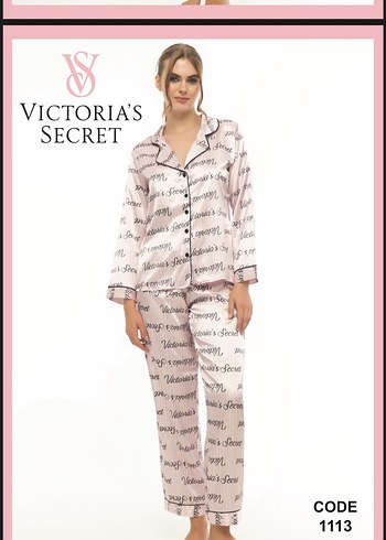 Victoria s Secret Victoria's Secret Parlak Pembe Uzun Kollu Pijama