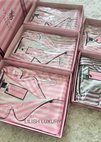 Victoria s Secret Victoria's Secret Pembe Saten Kadın Pijama Takımı L beden