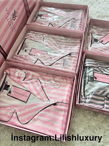 s Beden Victoria Secret Saten Şortlu Pijama Takımı