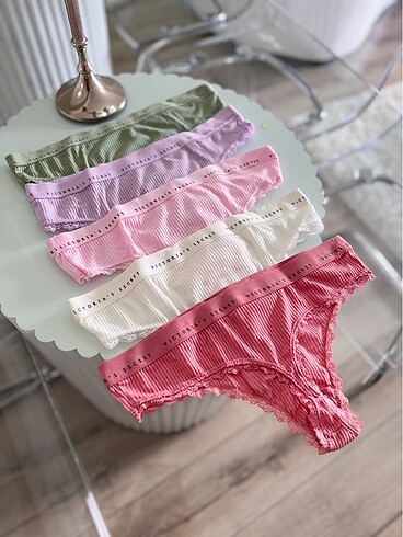 Victoria Secret Pamuklu 5 Li Tanga Seti S beden