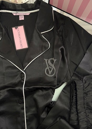 s Beden Victoria's Secret Siyah Uzun Kollu Pijama Takımı