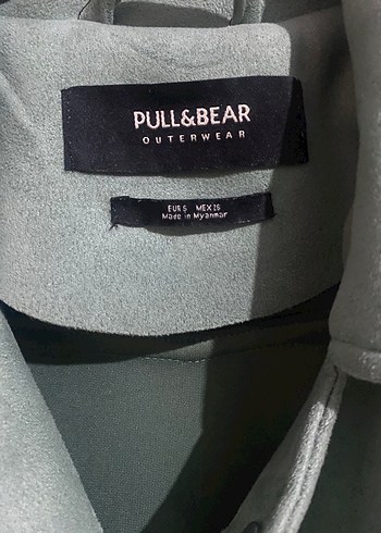 s Beden Yeşil Süet Kemerli Kadın Ceket Pull and bear S beden