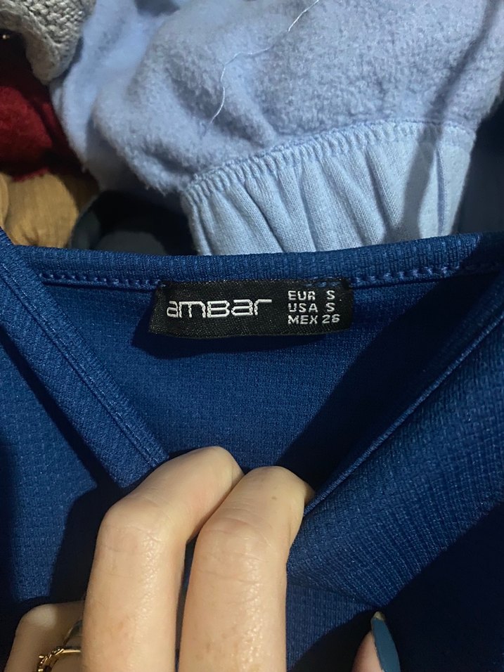 Kadın lacivert Askılı, şortlu Mini Tulum - Görsel 4