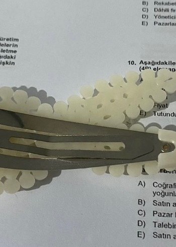 Beyaz Boncuklu Kadın Saç Aksesuarı - Görsel 2