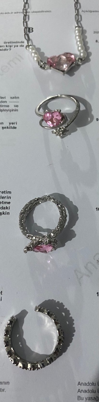 Y2K 3 yüzük 1 bileklik set - Görsel 3