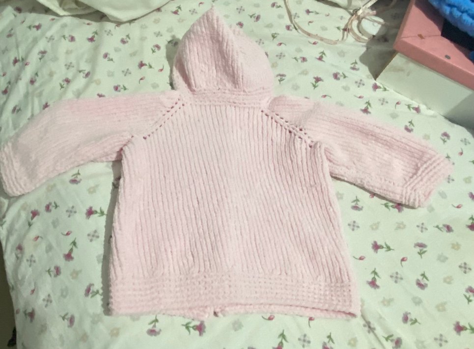 Kız Çocuk Pembe Kapüşonlu Triko Hırka - Görsel 5