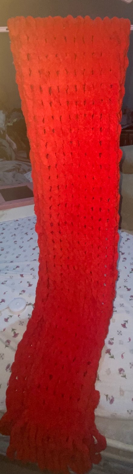 Kırmızı puffy kadın atkı kalın ve geniştir uzundur - Görsel 5