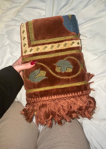 Koyu Kahverengi Nakışlı Geleneksel seccade - Görsel 5