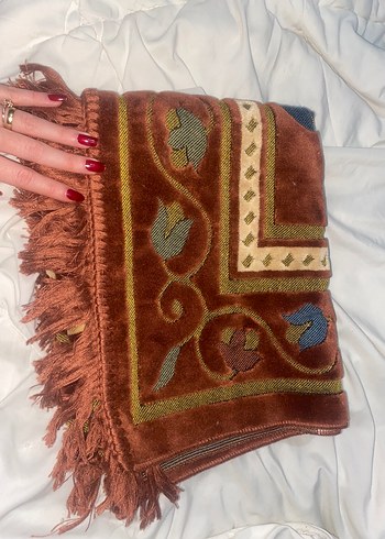 Koyu Kahverengi Nakışlı Geleneksel seccade - Görsel 3