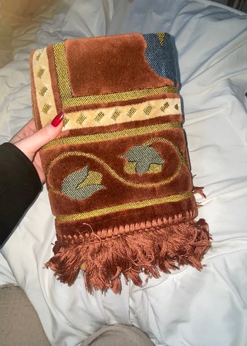 Koyu Kahverengi Nakışlı Geleneksel seccade - Görsel 10