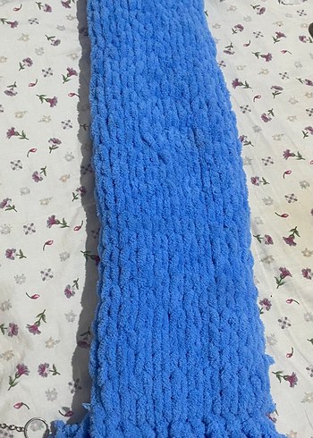 Mavi Örgü kadın atkı - Görsel 5