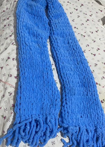 Mavi Örgü kadın atkı - Görsel 3