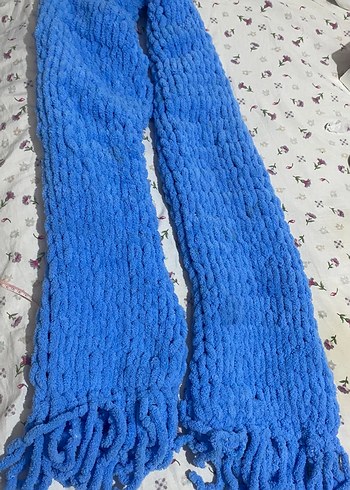 Mavi Örgü kadın atkı - Görsel 2