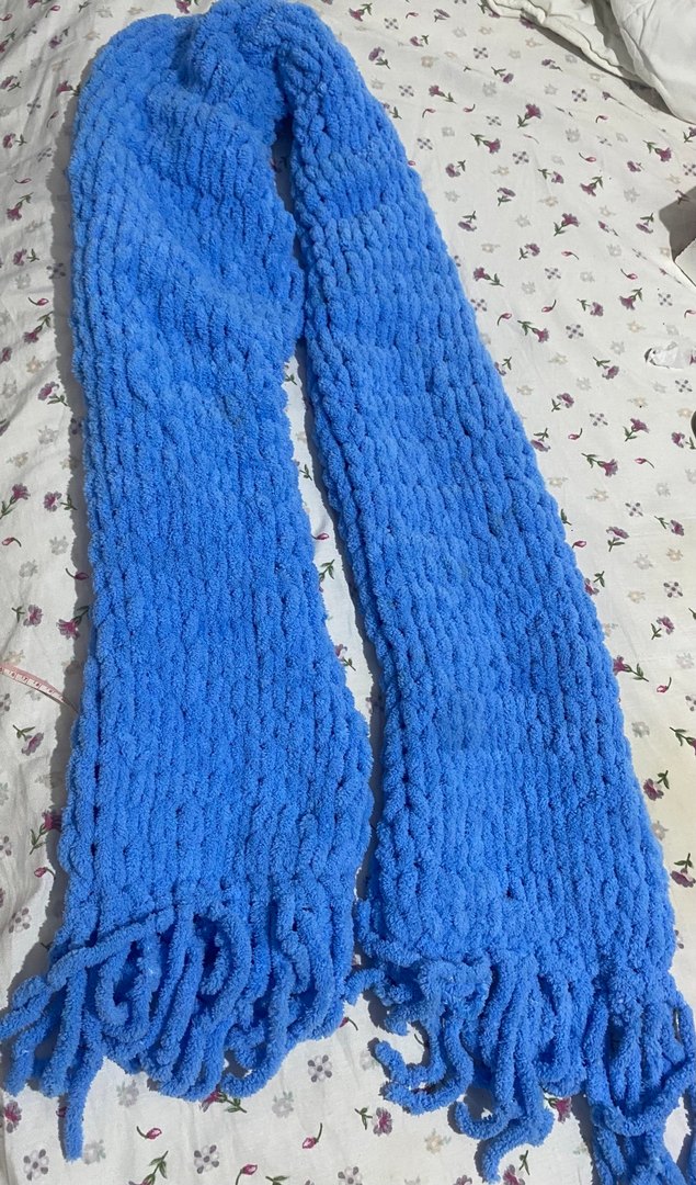 Mavi Örgü kadın atkı - Görsel 2