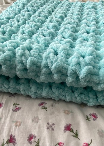 Turkuaz puffy Çocuk Battaniyesi - Görsel 7