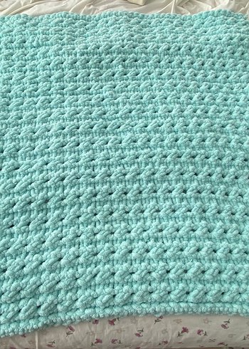 Turkuaz puffy Çocuk Battaniyesi - Görsel 3