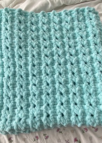 Turkuaz puffy Çocuk Battaniyesi - Görsel 5