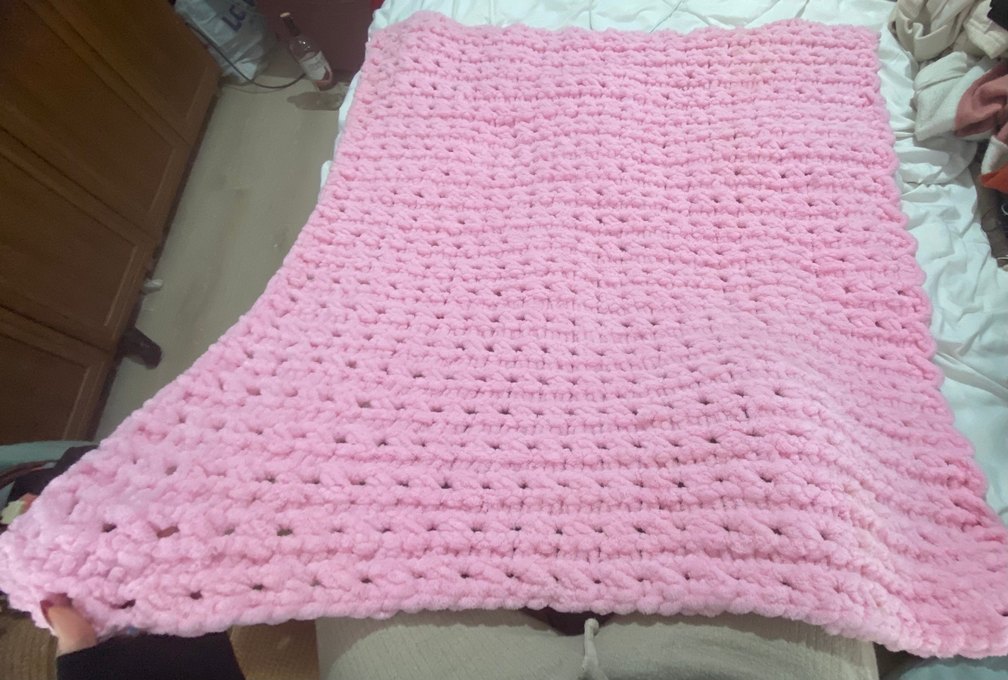 Pembe puffy Çocuk Battaniyesi - Görsel 3